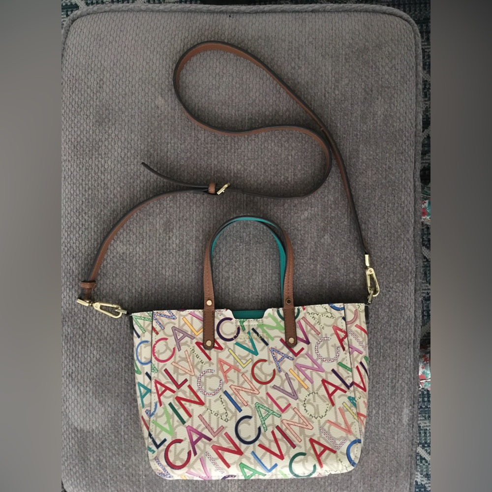 Calvin Klein Multicolor Signature Logo Mini Tote Bag with Crossbody Strap